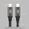 Miniatyrbilde 5 av 5: Pd240w hann-hann Type-c til Type C datakabel 5a 48v Qc3.0 hurtiglading kabel