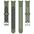 Miniatyrbillede 5 af 5: Dual-farvet silikoneurrem til Xiaomi Smart Band 8, med rustfrit stål-stik Army Green Black