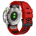 Miniatyrbillede 1 af 5: For Garmin Fenix 7/ 7 Pro Silikone Rem til Ur 22mm Dual Farve Rem med 3 Rækker Huller Red Black