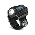 Miniatyrbillede 1 af 5: Taktisk håndledslygte LED Bærbar genopladelig armbåndsur lygte med kompas Bedst til løb Cykling Klatring Ac