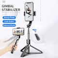 Miniatyrbillede 2 af 5: Håndholdt gimbal stabilisator mobiltelefon selfie stick holder justerbar selfie stativ til iPhone/Android L08 black