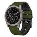 Miniatyrbilde 4 av 5: Dot Texture Silikonbånd for Garmin Tactix 7 Pro / Fenix 7x / 6x Pro / 5x Plus, 26mm Dual-color klokkestropp Army Green Black