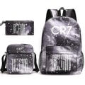Miniatyrbillede 1 af 4: Fashion Cr7 3stk Sæt Rygsæk Mochila Nye Studerende Kapacitet Skoletasker Bogtaske Rejsetaske 3Pcs Set 6