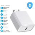 Miniatyrbillede 2 af 5: 20W PD-adapter med 6FT Type-C til Lightning-kabel Kompatibel med iPhone 13 12 Pro Max Mini 11 Xs XR X 8 Plus og mere AU