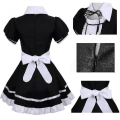 Pikkukuva 3 / 4: 2021 Lolita Maid Puvut Ranskalainen piikapuku Tytöt Nainen Amine Cosplay Puku Tarjoilijatar Maid Party Stage Set 4XL black