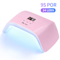 Pikkukuva 1 / 5: 24 Led Kynsilamppu, Uv Led Kynsikuivain Geelikynsilakalle, 3 Ajastinasetusta Pinkki