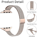 Pikkukuva 4 / 5: Milanese silmukkahihna Apple Watch rannekkeelle 40mm 44mm 41mm 45mm 38mm 42mm 49mm 45mm ohut rannekoru Iwatch Series 3 4 6 Se 7 8 Ultra 42mm 44mm 45mm 49mm slim gold
