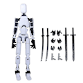 Miniatyrbilde 1 av 5: T13 Action Figure Titan 13 Action Figure Robot Action Figure3D Printed Action Black White