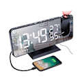 Pikkukuva 1 / 2: Radio kattoprojektiolla LED- USB kello, jossa lämpötila ja aika black