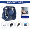 Miniatyrbillede 2 af 5: Bordventilator - 3 Hastigheder Bord Desktop Køleventilator 360° Rotationsjustering (Blå)