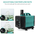Miniatyrbillede 2 af 5: Vandpumpe Nedsænkbar Fontæne (3500L/H, 70W) Med 4 Dyser 3,19m Løftehøjde, 1,5m Vandrør
