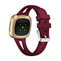 Miniatyrbillede 3 af 4: Til Fitbit Versa 3 / 4 Silikone Urrem, Størrelse:S S Wine Red