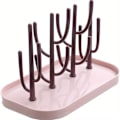 Miniatyrbillede 1 af 5: Pladsbesparende flaskeholder med kaktus-inspireret design og base - Holder flere flasker (Pink)