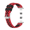 Miniatyrbilde 1 av 4: For Huawei Watch Fit 18mm Silikon To-farget Klokkebånd Red Black