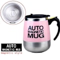 Miniatyrbillede 1 af 2: Usb Genopladelig Automatisk Blender Smart Termokande Selvomrørende Magnetisk Kop Rustfrit Stål Kaffe Mælke Blender Cup pink