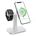 Pikkukuva 1 / 5: 2 in 1 metallista jalusta iwatch-puhelimelle 12/pro/pro Max/mini langaton laturi White