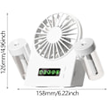 Miniatyrbild 3 av 4: Fläkt - Dubbel Spray Dimfläkt Digital Display Med Avtagbar Vattentank (Vit)