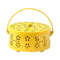 Miniatyrbilde 2 av 3: Mosquito Coil Holder Retro Portable Mosquito Røkelsesbrenner nsect Repellents Box Yellow