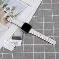 Miniatyrbilde 2 av 3: For Fitbit Versa 4 / Sense 2 Round Tail Genuine Leather Watch Band VST White