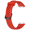 Miniatyrbillede 3 af 5: Åndbar silikone smart watch rem til Huawei Band 8 - behagelig at have på Red