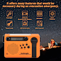 Pikkukuva 5 / 5: Aurinkoradio, Am Fm Sw Radio, hätäkäyttöinen käsikampi taskulamppu (oranssi)