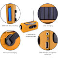 Miniatyrbillede 4 af 5: Nødradio AM/FM/NOAA Vejrradio, med Lommelygte SOS Alarm (Orange)