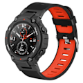 Miniatyrbilde 2 av 3: Silikonklokkebånd Dual Color Erstatningsstropp for Huami Amazfit T-rex / T-rex Pro Black Red