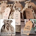 Miniatyrbilde 5 av 5: Jute Gaveposer med Snøring for Bryllupsgaver (13 x 18 cm)