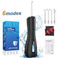 Miniatyrbillede 1 af 5: Oral Irrigator - 6 rengøringstilstande og 4 spidser, IPX7 vandtæt, 250 ml bærbar, sort