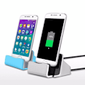 Miniatyrbild 5 av 5: Typ-C Snabbladdningsdockningsstation Skrivbord Usb C 3.1 Dockningsladdare Med Kabel För Huawei P9 Plus För Smart Mobiltelefon Silver