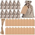 Miniatyrbilde 1 av 5: Jute Gaveposer med Snøring for Bryllupsgaver (13 x 18 cm)
