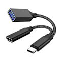 Miniatyrbillede 2 af 4: 2-i-1 OTG-adapterkabel USB 3.0 til Micro USB Type C-data til synkroniseringsadapter til Huawei til Macbook U Disk OTG til Huawei/Xiaomi silver