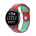 Miniatyrbild 2 av 5: Dubbelfärgat justerbart silikonklockarmband 22 mm för Huawei Watch 3/Watch 3 Pro/Teal Red F