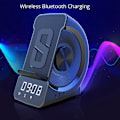 Miniatyrbild 5 av 5: Trådlös laddningsstativ Bluetooth-ljudklocka för 13 12/Galaxy Z Snabb trådlös laddare Universell smartphone(Grå)