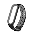 Miniatyrbilde 1 av 4: To-fargets silikonreim for Xiaomi Mi Band 5/6 Black And Gray