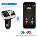 Miniatyrbillede 3 af 5: QC2.0 Bluetooth 4.2 MP3-afspiller Håndfrit bilsæt FM-senderstøtte TF-kort U Disk 3.1A hurtig dobbelt USB-oplader strømadapter
