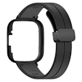 Miniatyrbillede 3 af 3: Sort magnetisk spænde silikone urrem til Xiaomi Redmi Watch 3 urrem med urkasse Black