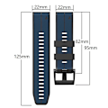 Miniatyrbillede 5 af 5: Til Garmin Descent G1/Fenix 7/Fenix 6 Pro/Fenix 5 Plus Dual Color Silikonurrem Smart Watch Rem 22mm Lime Blue