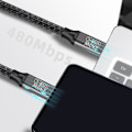 Miniatyrbilde 2 av 5: Pd240w hann-hann Type-c til Type C datakabel 5a 48v Qc3.0 hurtiglading kabel
