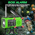 Pikkukuva 3 / 5: AM/FM/NOAA Aurinkovoimalla Toimiva Käsikammen Sääradio 2000mAh Valolla ja SOS-hälytyksellä (vihreä)