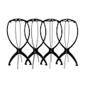Pikkukuva 1 / 5: 4 Pack Peruukkiteline, Premium 14,2" Musta Kannettava Kokoontaittuva Peruukkiteline useille Peruukkeille, Kestävät Peruukkitelineet Naisille