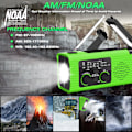 Pikkukuva 2 / 5: AM/FM/NOAA Aurinkovoimalla Toimiva Käsikammen Sääradio 2000mAh Valolla ja SOS-hälytyksellä (vihreä)