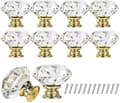 10 st 30 mm diamantglas kristalllådknoppar med skruvar för hemkontor
