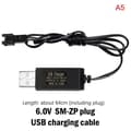 3.6V 4.8V 6V 7.2V NiMH batteri USB-laddare för fjärrkontroll A5