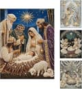 Julkrubba Diamantmålningssats, Klassisk Julkrubba Konstpysselkit, DIY Handgjord Dekor För Julväggsdisplay A