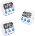 Magnetisk kökstimer från Pieces, stoppur med stor LCD-display, nedräkningstimer för matlagning (vit)