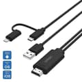 Miniatyrbilde 2 av 5: ONTEN 7537T 2-i-1 Lightning/Type-C HD kablet skjermspeilingsadapterkabel HDMI 2K videoutgangskonverterer