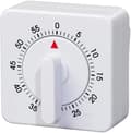 Mekanisk kökstimer, 60 minuters mekanisk timer för kök (1 st, vit)