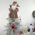 32 cm realistisk jultomtefigur LED-ljusdekoration julpynt plyschdocka