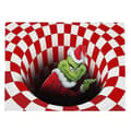 Grinch Juldörrmatta Halkfri 3D Illusion Välkomstdörrmatta Jul Heminredning Present